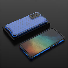 Silicone Transparent Frame Case Cover 360 Degrees AM2 for Samsung Galaxy Quantum4 5G Blue