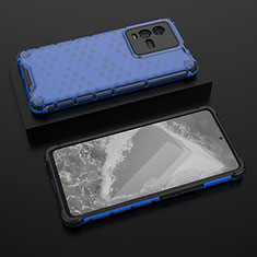 Silicone Transparent Frame Case Cover 360 Degrees AM2 for Vivo iQOO 9T 5G Blue