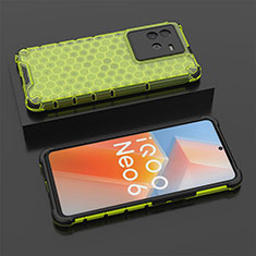 Silicone Transparent Frame Case Cover 360 Degrees AM2 for Vivo iQOO Neo6 SE 5G Green