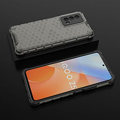 Silicone Transparent Frame Case Cover 360 Degrees AM2 for Vivo iQOO Z5 5G Black