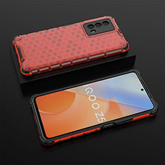 Silicone Transparent Frame Case Cover 360 Degrees AM2 for Vivo iQOO Z5 5G Red