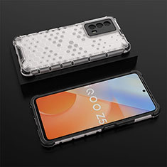 Silicone Transparent Frame Case Cover 360 Degrees AM2 for Vivo iQOO Z5 5G White