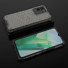 Silicone Transparent Frame Case Cover 360 Degrees AM2 for Vivo iQOO Z6x Black