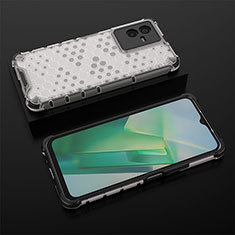 Silicone Transparent Frame Case Cover 360 Degrees AM2 for Vivo iQOO Z6x White