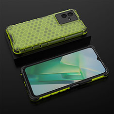 Silicone Transparent Frame Case Cover 360 Degrees AM2 for Vivo T2x 5G Green