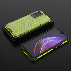 Silicone Transparent Frame Case Cover 360 Degrees AM2 for Vivo V21 5G Green