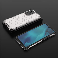 Silicone Transparent Frame Case Cover 360 Degrees AM2 for Vivo V21e 4G White