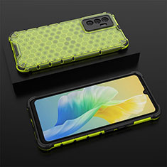 Silicone Transparent Frame Case Cover 360 Degrees AM2 for Vivo V23e Green