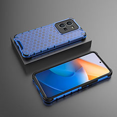 Silicone Transparent Frame Case Cover 360 Degrees AM2 for Vivo V25 5G Blue