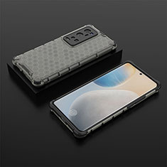 Silicone Transparent Frame Case Cover 360 Degrees AM2 for Vivo X60 Pro+ Plus 5G Black