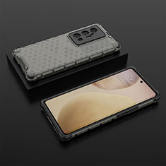 Silicone Transparent Frame Case Cover 360 Degrees AM2 for Vivo X70 Pro+ Plus 5G Black