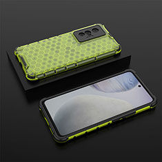 Silicone Transparent Frame Case Cover 360 Degrees AM2 for Vivo X70t Green