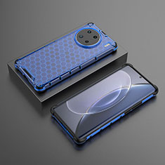 Silicone Transparent Frame Case Cover 360 Degrees AM2 for Vivo X90 Pro 5G Blue