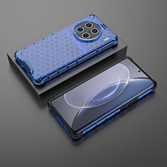 Silicone Transparent Frame Case Cover 360 Degrees AM2 for Vivo X90 Pro+ Plus 5G Blue