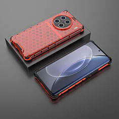 Silicone Transparent Frame Case Cover 360 Degrees AM2 for Vivo X90 Pro+ Plus 5G Red