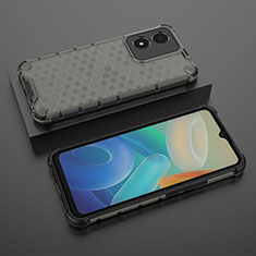 Silicone Transparent Frame Case Cover 360 Degrees AM2 for Vivo Y02S Black