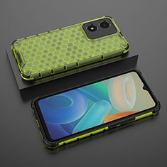 Silicone Transparent Frame Case Cover 360 Degrees AM2 for Vivo Y02S Green