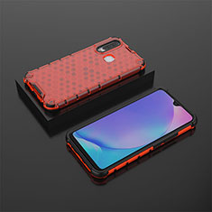 Silicone Transparent Frame Case Cover 360 Degrees AM2 for Vivo Y11 Red