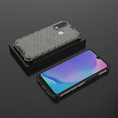 Silicone Transparent Frame Case Cover 360 Degrees AM2 for Vivo Y12 Black