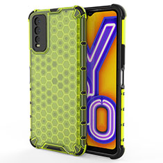 Silicone Transparent Frame Case Cover 360 Degrees AM2 for Vivo Y12A Green