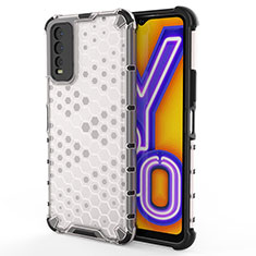 Silicone Transparent Frame Case Cover 360 Degrees AM2 for Vivo Y12A White