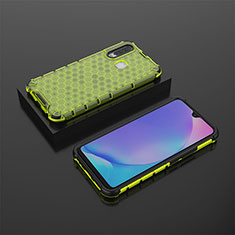 Silicone Transparent Frame Case Cover 360 Degrees AM2 for Vivo Y15 Green