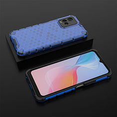 Silicone Transparent Frame Case Cover 360 Degrees AM2 for Vivo Y21e Blue