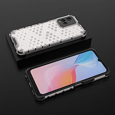 Silicone Transparent Frame Case Cover 360 Degrees AM2 for Vivo Y21e White