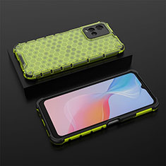 Silicone Transparent Frame Case Cover 360 Degrees AM2 for Vivo Y21G Green