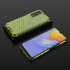 Silicone Transparent Frame Case Cover 360 Degrees AM2 for Vivo Y31 (2021) Green