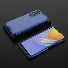 Silicone Transparent Frame Case Cover 360 Degrees AM2 for Vivo Y53s 4G Blue