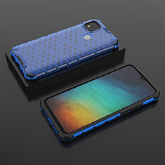 Silicone Transparent Frame Case Cover 360 Degrees AM2 for Xiaomi POCO C3 Blue