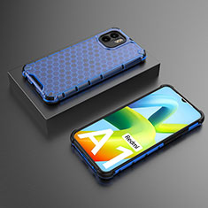 Silicone Transparent Frame Case Cover 360 Degrees AM2 for Xiaomi Poco C50 Blue