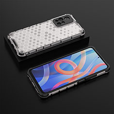 Silicone Transparent Frame Case Cover 360 Degrees AM2 for Xiaomi Poco M4 Pro 5G White