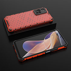 Silicone Transparent Frame Case Cover 360 Degrees AM2 for Xiaomi Poco X4 NFC Red