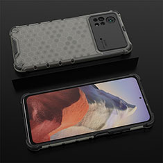 Silicone Transparent Frame Case Cover 360 Degrees AM2 for Xiaomi Poco X4 Pro 5G Black