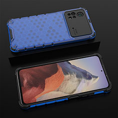 Silicone Transparent Frame Case Cover 360 Degrees AM2 for Xiaomi Poco X4 Pro 5G Blue