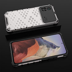 Silicone Transparent Frame Case Cover 360 Degrees AM2 for Xiaomi Poco X4 Pro 5G White