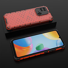 Silicone Transparent Frame Case Cover 360 Degrees AM2 for Xiaomi Redmi 10 India Red