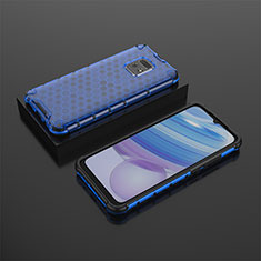 Silicone Transparent Frame Case Cover 360 Degrees AM2 for Xiaomi Redmi 10X 5G Blue