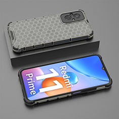 Silicone Transparent Frame Case Cover 360 Degrees AM2 for Xiaomi Redmi 11 Prime 4G Black