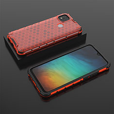 Silicone Transparent Frame Case Cover 360 Degrees AM2 for Xiaomi Redmi 9 Activ Red