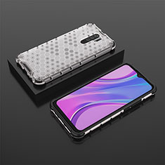 Silicone Transparent Frame Case Cover 360 Degrees AM2 for Xiaomi Redmi 9 Prime India White