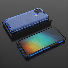 Silicone Transparent Frame Case Cover 360 Degrees AM2 for Xiaomi Redmi 9C Blue