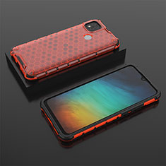 Silicone Transparent Frame Case Cover 360 Degrees AM2 for Xiaomi Redmi 9C NFC Red