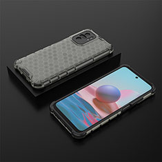 Silicone Transparent Frame Case Cover 360 Degrees AM2 for Xiaomi Redmi Note 10 4G Black