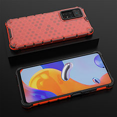 Silicone Transparent Frame Case Cover 360 Degrees AM2 for Xiaomi Redmi Note 11 Pro 5G Red