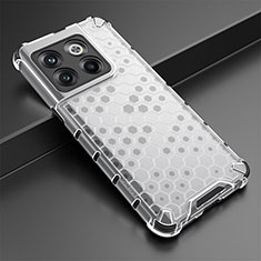 Silicone Transparent Frame Case Cover 360 Degrees AM3 for OnePlus 10T 5G White