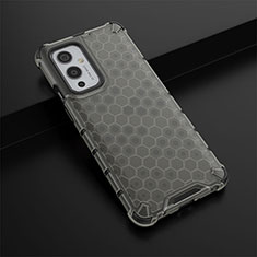 Silicone Transparent Frame Case Cover 360 Degrees AM3 for OnePlus 9 5G Black