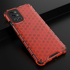 Silicone Transparent Frame Case Cover 360 Degrees AM3 for OnePlus 9R 5G Red